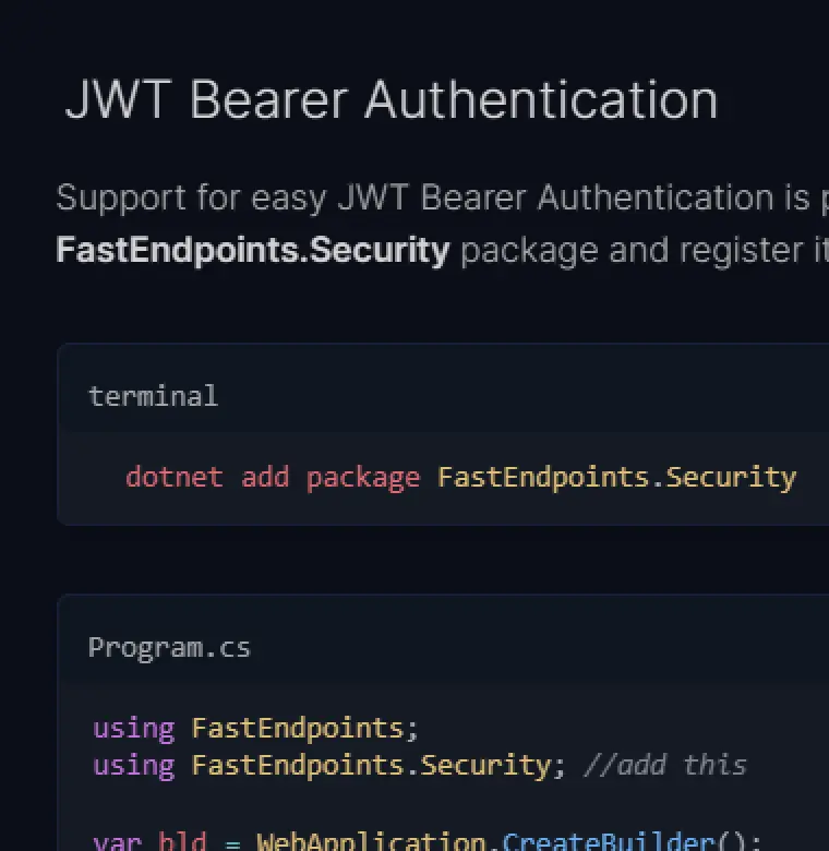 FastEndpoints screenshot
